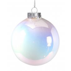 Χριστουγεννιάτικη Μπάλα Ιριδίζον Μπλε - Γαλάζιο (8cm)